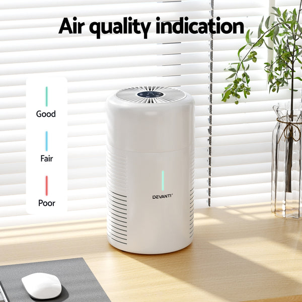 Devanti Air Purifier HEPA Filter Home Purifiers Dust Sensor PM2.5 Remover