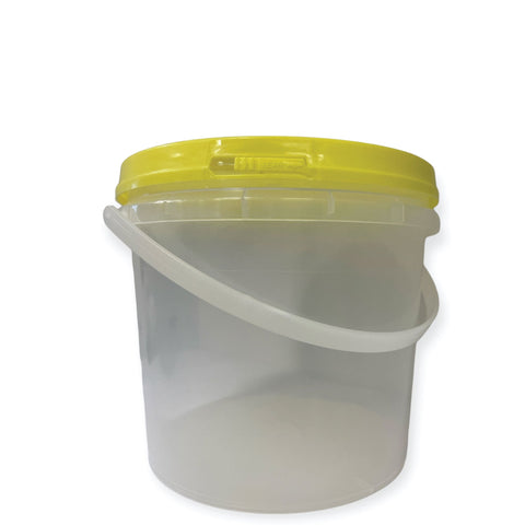 Bulk 10 x 2.2L Honey Bucket with Lid - 3Kg Clear Tamper Proof Plastic Tub