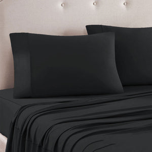 Art Terrace Microfiber Sheet Set Queen 33cm Wall Charcoal