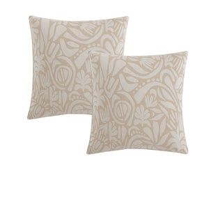 Platinum Collection Pair of Haven Caramel Jacquard European Pillowcases 65 x 65cm