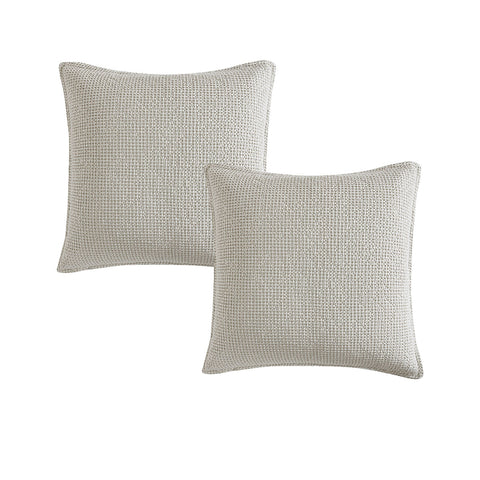 Private Collection Pair of Urban Stone 100% Cotton Waffle European Pillowcases