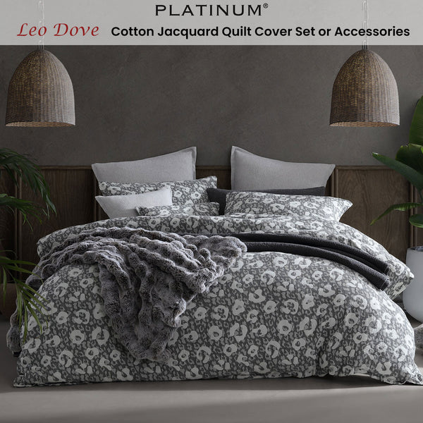 Platinum Collection Leo Dove Cotton Jacquard Quilt Cover Set King