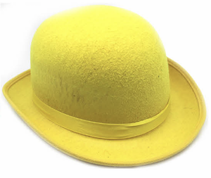 BOWLER HAT Party Costume Derby Fancy Dress Dance Halloween Vintage Cap - Yellow