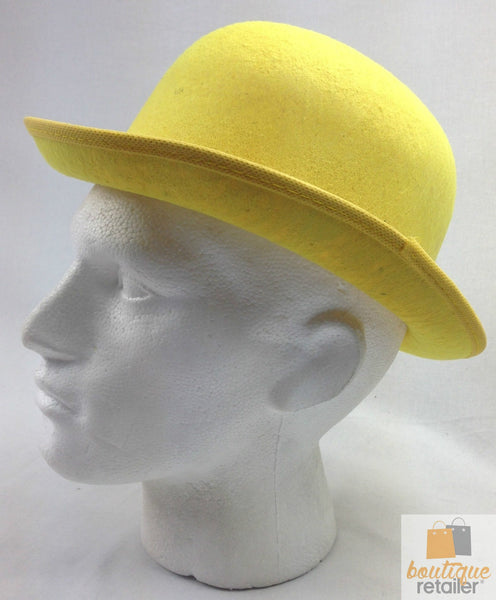 BOWLER HAT Party Costume Derby Fancy Dress Dance Halloween Vintage Cap - Yellow