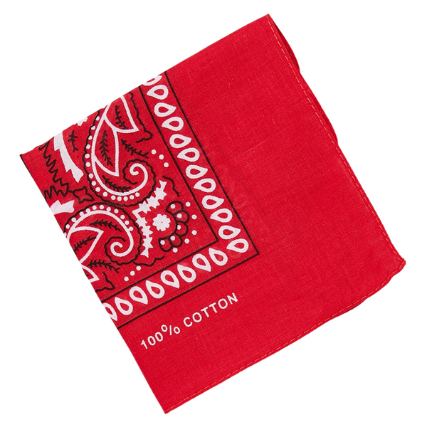 BANDANA Paisley 100% COTTON Head Wrap Durag Bandanna Summer Biker Scarf Mask - Red (White Polka Dots)