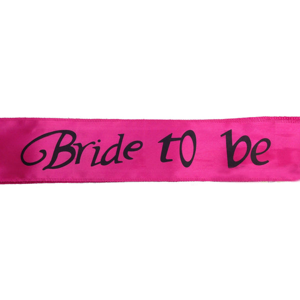 HEN'S NIGHT SASH Party Girls Wedding Bridesmaid Bridal Bride To Be Satin Sashes - Bride To Be (Dark Pink)