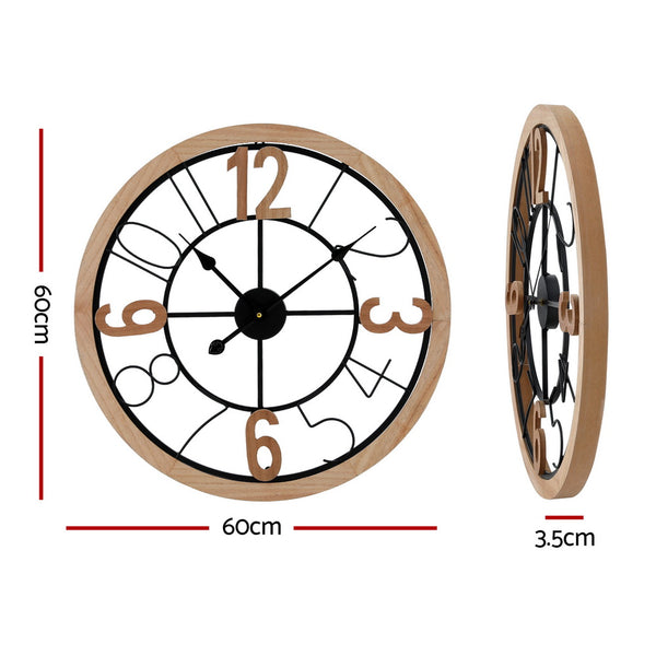 Artiss 60CM Wall Clock Wooden