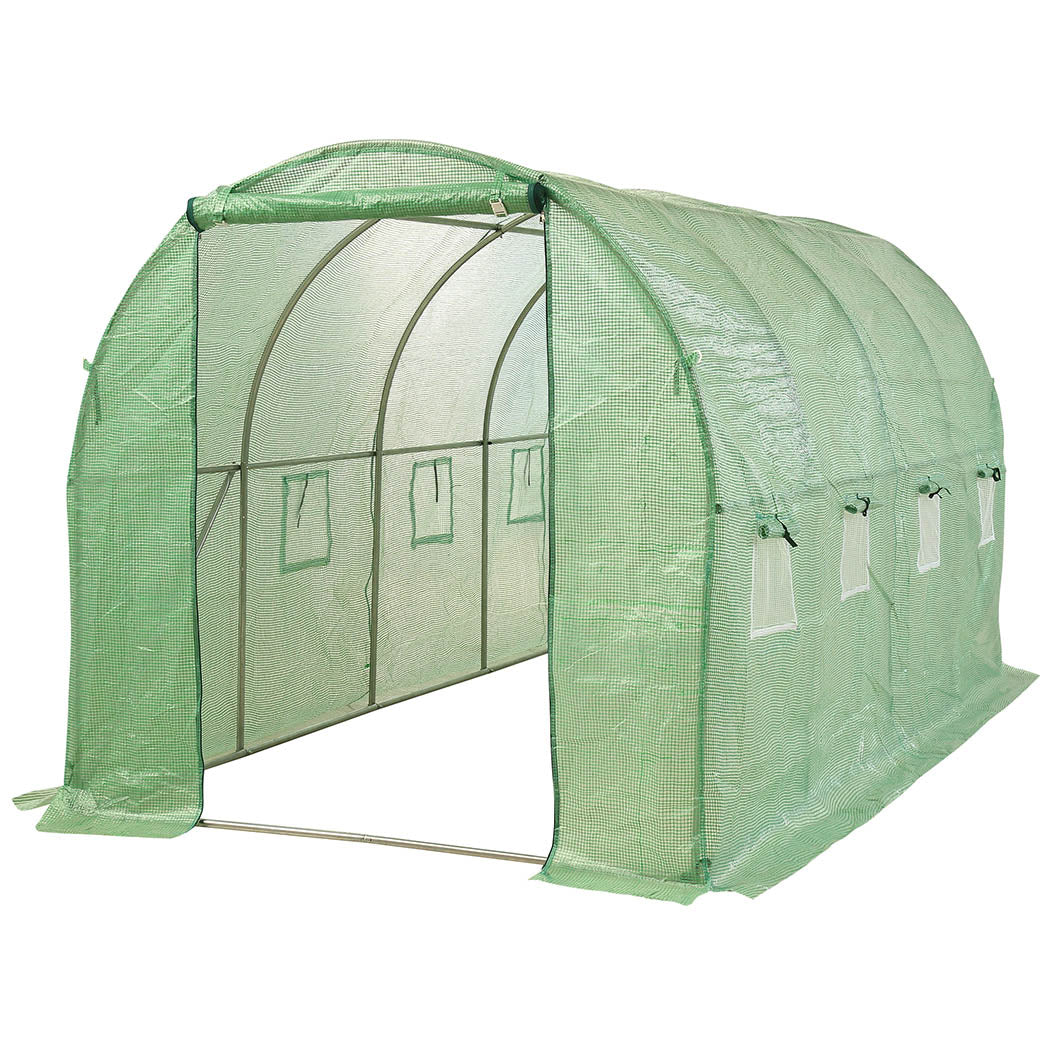 Greenhouse Plastic Cover Film Walk-in Outdoor Garden Green House Tunnel 6X3X2M