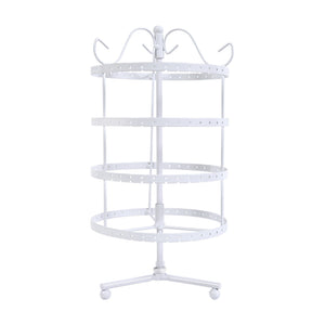 Earring Holder Stand Jewelry Display Hanging Rack Storage Metal Organizer 4 Tier White