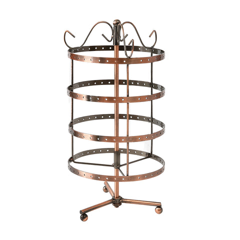 Earring Holder Stand Jewelry Display Hanging Rack Storage Metal Organizer 4 Tier Bronze