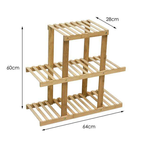 3 Tiers Premium Bamboo Wooden Plant Stand In/outdoor Garden Planter Flower shelf