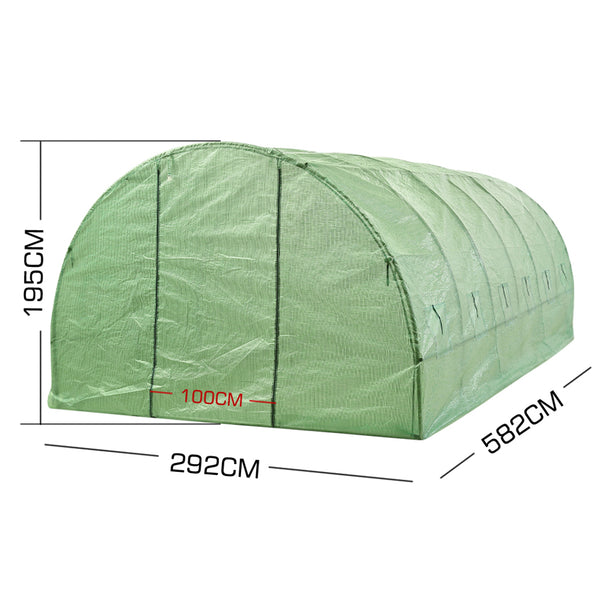 Greenhouse Plastic Cover Film Walk-in Outdoor Garden Green House Tunnel 6X3X2M