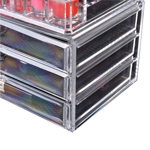 10 Drawers Clear Acrylic Boxes Cosmetic Makeup Organizer Jewellery Storage Box