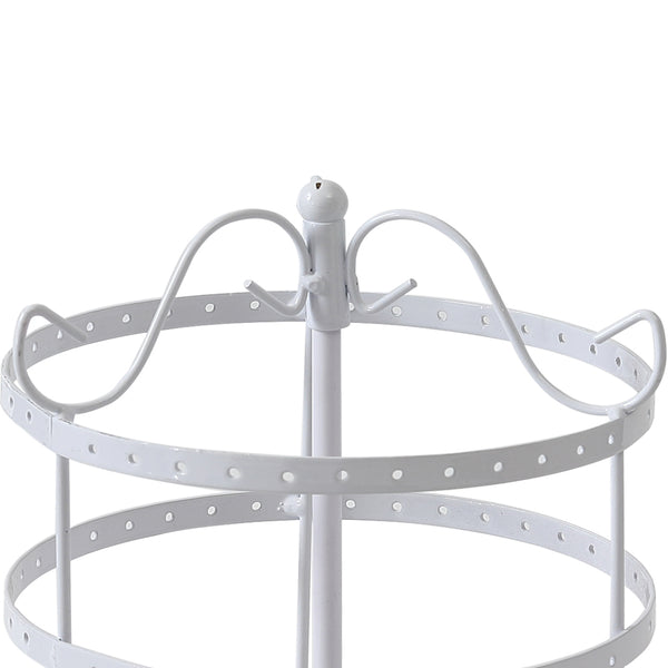 Earring Holder Stand Jewelry Display Hanging Rack Storage Metal Organizer 4 Tier White