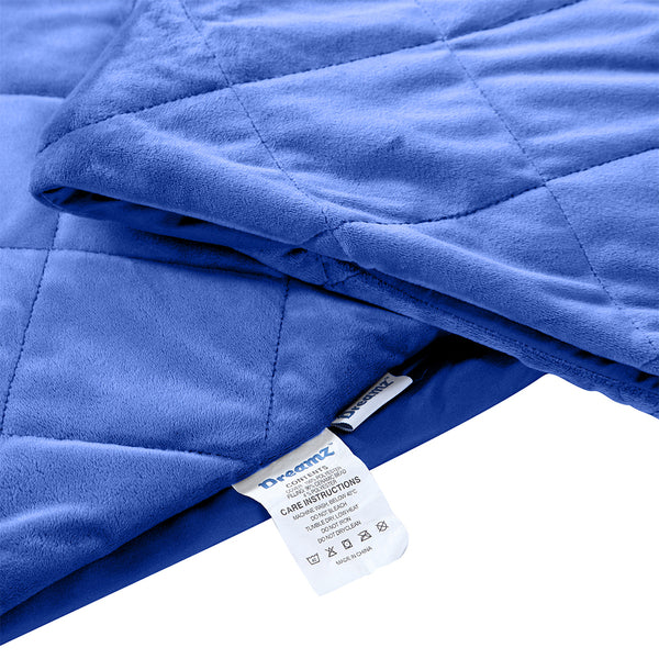 DreamZ 9KG Adults Size Anti Anxiety Weighted Blanket Gravity Blankets Royal Blue