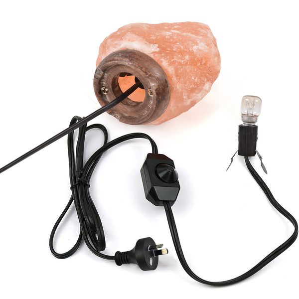 2-3 kg Himalayan Salt Lamp Rock Crystal Natural Light Dimmer Switch Cord Globes