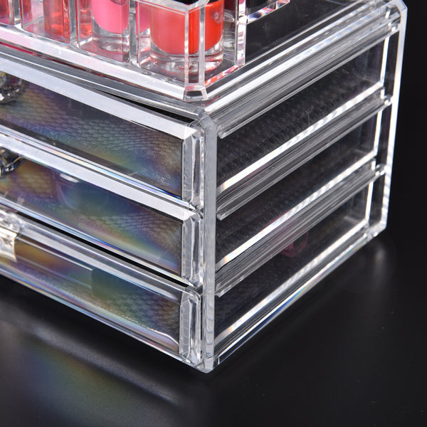 9 Drawer Clear Acrylic Cosmetic Makeup Organizer Jewellery Storage Box