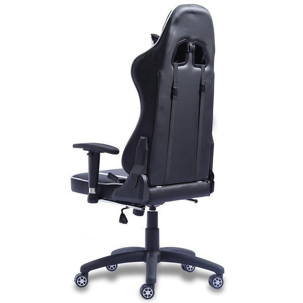 Levede Executive Gaming Office Chair Racing Computer PU Leather Recliner Silver