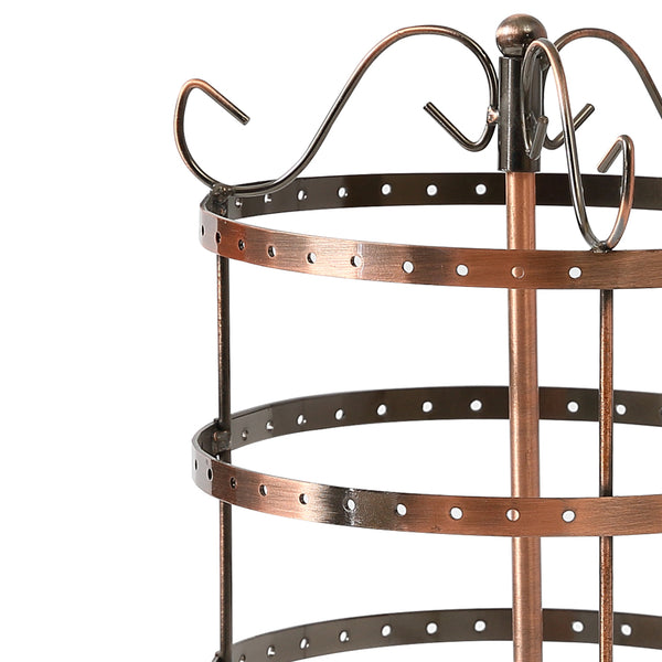 Earring Holder Stand Jewelry Display Hanging Rack Storage Metal Organizer 4 Tier Bronze