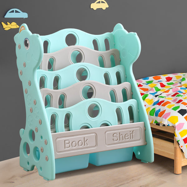 BoPeep Kids Bookshelf Bookcase Magazine Rack Organiser Shelf Children Green