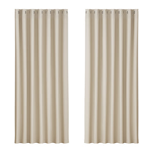 Artiss 2X Blockout Curtains Blackout Window Curtain Eyelet 240x230cm Beige