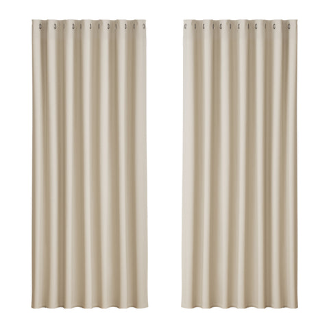 Artiss 2X Blockout Curtains Blackout Window Curtain Eyelet 240x230cm Beige