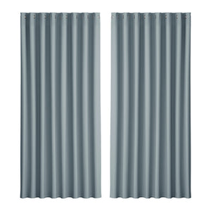 Artiss 2X Blockout Curtains Blackout Window Curtain Eyelet 300x230cm Grey