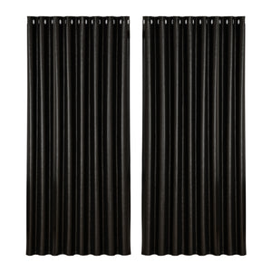 Artiss 2X Blockout Curtains Blackout Window Curtain Eyelet 300x230cm Black