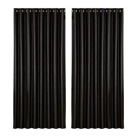 Artiss 2X Blockout Curtains Blackout Window Curtain Eyelet 300x230cm Black