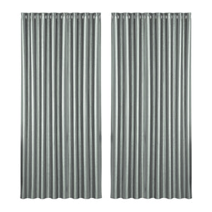 Artiss 2X Blockout Curtains Blackout Window Curtain Eyelet 300x230cm Grey