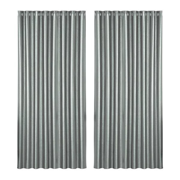 Artiss 2X Blockout Curtains Blackout Window Curtain Eyelet 300x230cm Grey