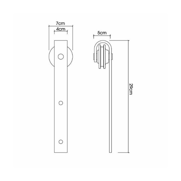 1.5M Antique Classic Style Single Sliding Barn Door Hardware Track Roller Kit