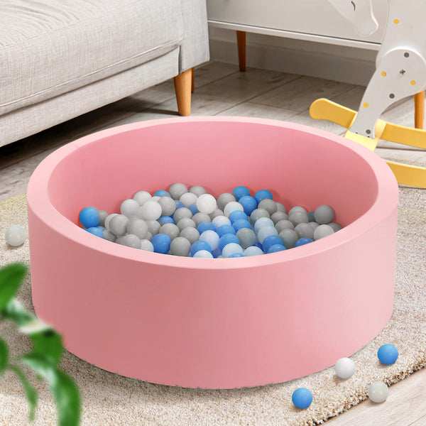 Keezi Ocean Foam Ball Pit with Balls Kids Play Pool Barrier Toys 90x30cm Pink