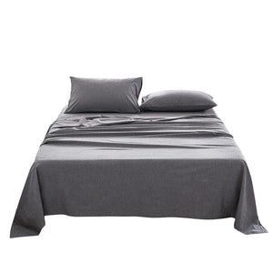 Cosy Club Washed Cotton Sheet Set Single Black