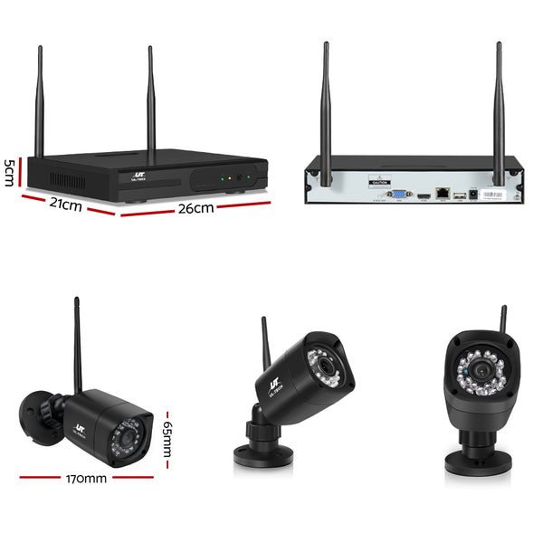 UL-TECH 3MP 8CH NVR Wireless 4 Security Cameras Set