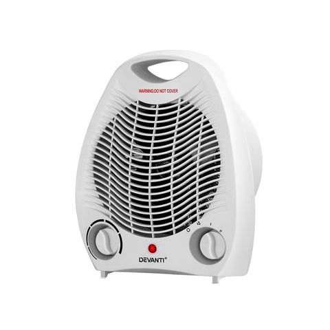 Devanti Electric Fan Heater Portable Room Office Heaters Hot Cool Wind 2000W