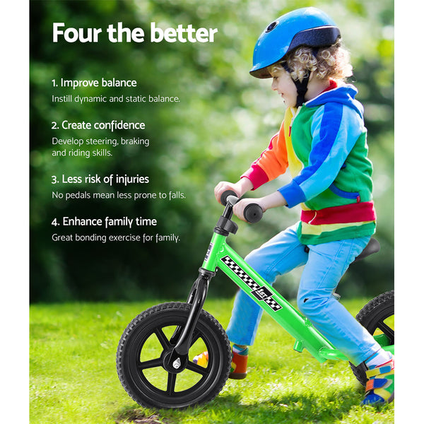 Rigo Kids Balance Bike Ride On Toys Push Bicycle Wheels Toddler Baby 12" Bikes Green