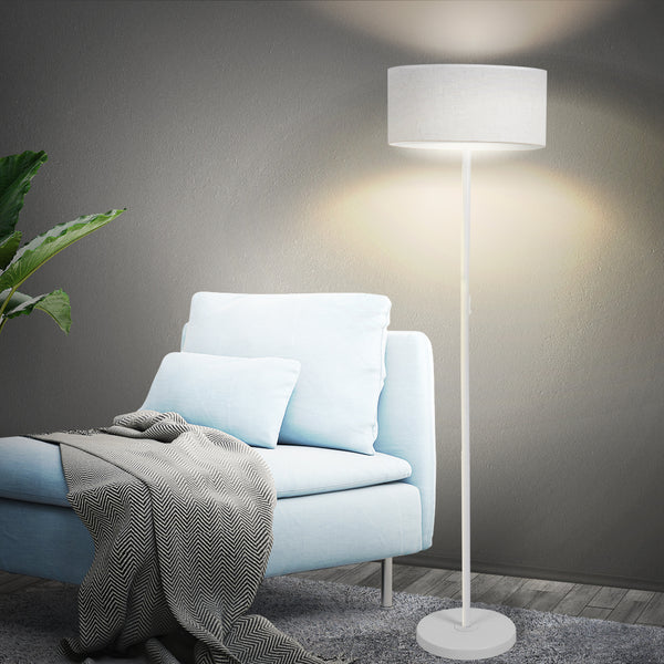 Modern LED Floor Stand Reading Lamp Light with Classic Linen Fabric Shade Indoor decoration