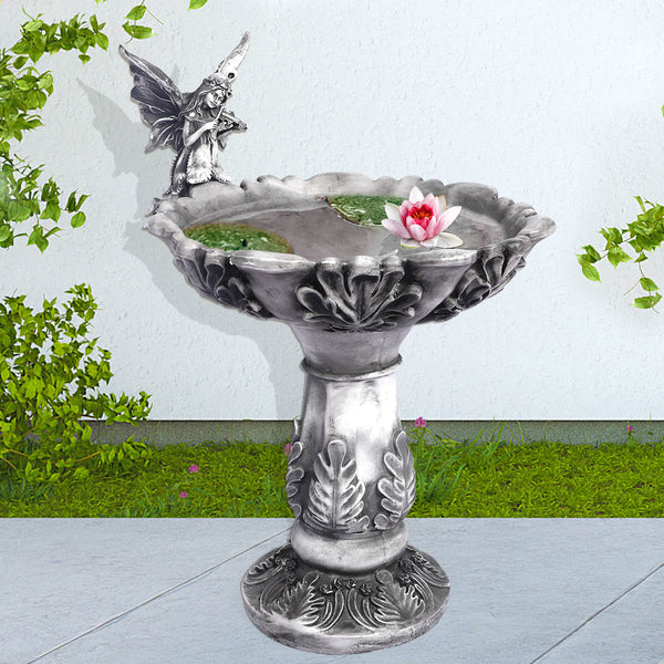 Bird Bath Garden Ornament Decor Statue Fairy Sculpture Outdoor Feeder Yard Lawn