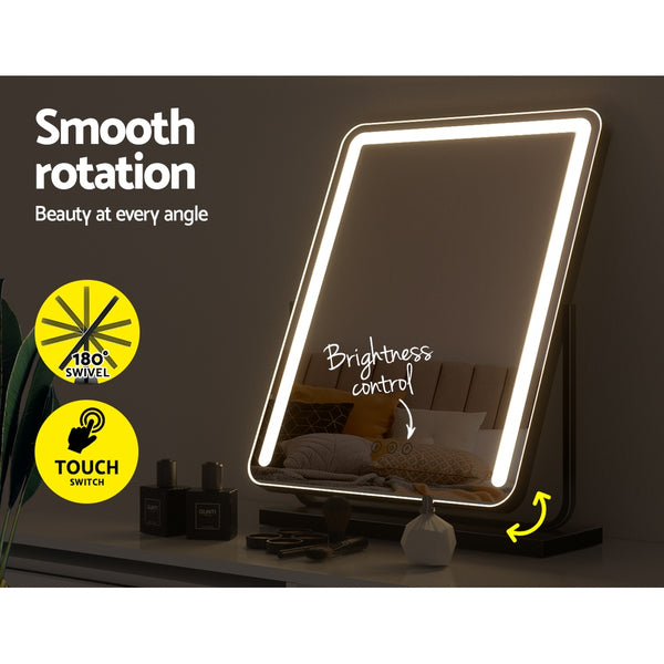 Embellir Makeup Mirror with Lights Hollywood Vanity Tabletop LED Mirrors 40X50CM