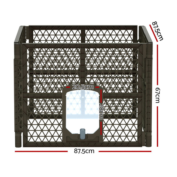 i.Pet Pet Dog Playpen Enclosure 4 Panel Fence Puppy Cage Plastic Play Pen Fold