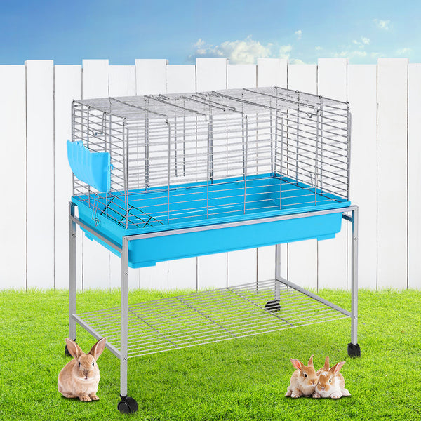 i.Pet Rabbit Cage Hutch Cages Indoor Hamster Enclosure Carrier Bunny Blue