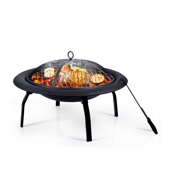 30" Portable Outdoor Fire Pit BBQ Grail Camping Garden Patio Heater Fireplace