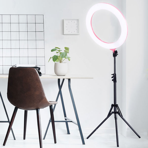 Embellir Ring Light 19" LED 5800LM Dimmable Diva With Stand Make Up Studio Video Pink