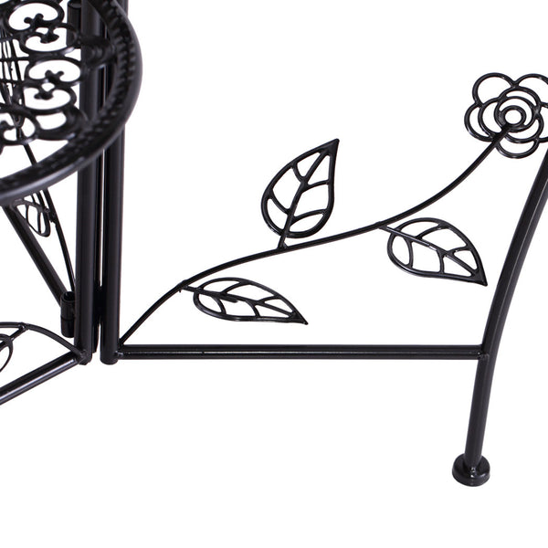 2X Wrought Iron Outdoor Indoor Flower Pots Plant Stand Garden Metal Corner Shelf