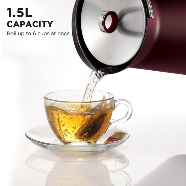 Morphy Richards 1.5L Aspect Kettle - Maroon with Cork-Effect Trim