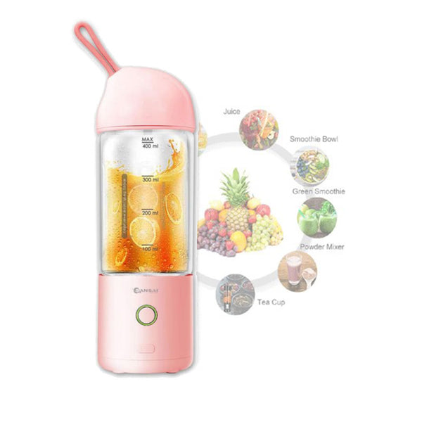 Sansai 400ML Pink Portable Blender USB Rechargeable