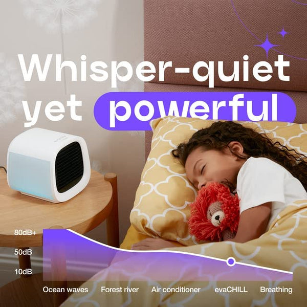 EVAPOLAR evaCHILL - Personal Portable Air Cooler and Humidifier, with USB Connectivity and LED Light, Grey