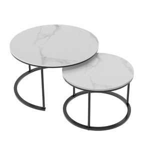 Interior Ave - The Exec Nested Coffee Table Set - White & White