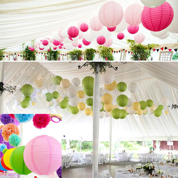 12" Paper Lanterns for Wedding Party Festival Decoration - Mix and Match Colours